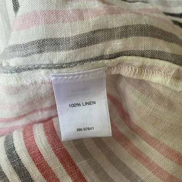 J JILL 'Love Linen' Women's Striped Button-Up Shirt Linen sz Medium EI122 - Picture 6 of 6